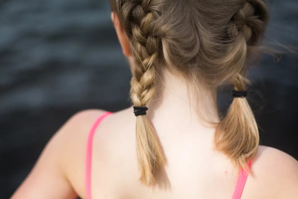 Two braids seen from behind